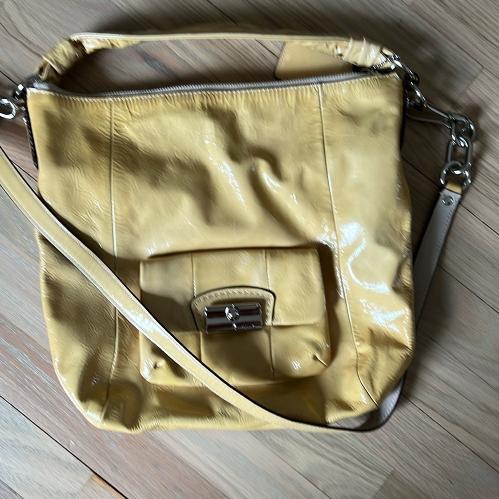 Coach Kristin Buttercup Patent Leather Tote Satchel Bag G1076-16013